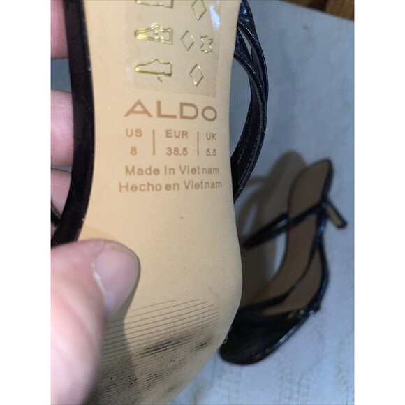 Aldo Women’s Strappy Dress Shoes Size 8 M Black Going Out Party Fun - Picture 3 of 12